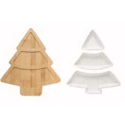 Gift Campaign Vassoio a forma di abete in bambù con 3 ciotoline Christmas Tree></noscript> Gadget Natalizi