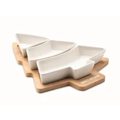 Gift Campaign Vassoio a forma di abete in bambù con 3 ciotoline Christmas Tree></noscript> Gadget Natalizi