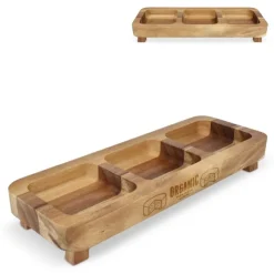 Gift Campaign Vassoio rettangolare in d’acacia con 3 scomparti per snack></noscript> Altri Utensili Da Cucina