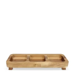 Gift Campaign Vassoio rettangolare in d’acacia con 3 scomparti per snack></noscript> Altri Utensili Da Cucina