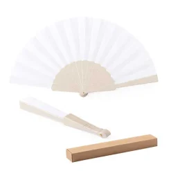 Gift Campaign Ventaglio con logo in bambù e plastica riciclata Bamboo RPET></noscript> Ventagli