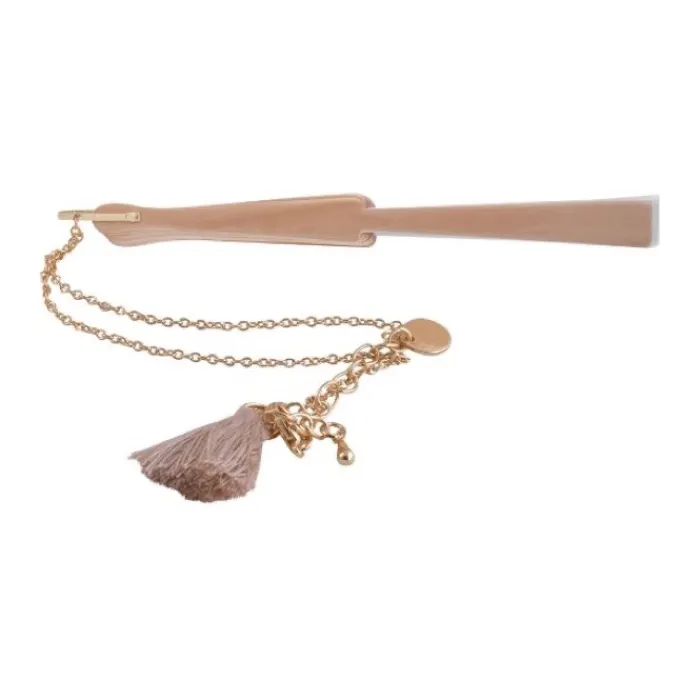 Gift Campaign Ventaglio in poliestere con stecche in legno e cordino con nappina> Ventagli