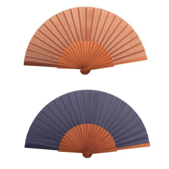 Gift Campaign Ventaglio personalizzabile in legno scuro e tessuto di poliestere 23cm> Ventagli