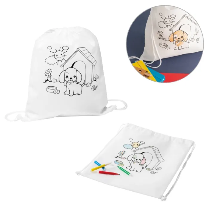 Gift Campaign Zainetto a sacca colorabile in tessuto non tessuto 80g/m2 ColorClub> Zaini Per Bambini