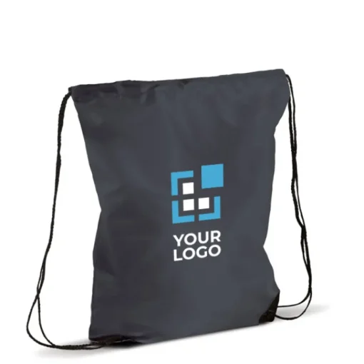 Gift Campaign Zainetto a sacca in rPET 210T con dettagli neri agli angoli> Sacche Personalizzate