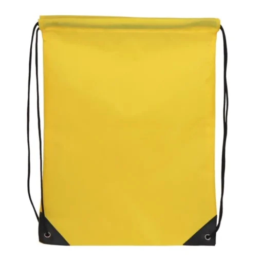 Gift Campaign Zainetto a sacca in rPET 210T con dettagli neri agli angoli> Sacche Personalizzate