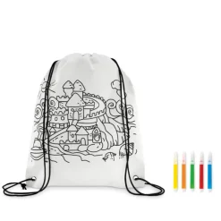 Gift Campaign Zainetto a sacca per bambini colorabile e pennarelli inclusi Color Fun> Matite Colorate|Zaini Per Bambini