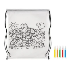 Gift Campaign Zainetto a sacca per bambini colorabile e pennarelli inclusi Color Fun> Matite Colorate|Zaini Per Bambini