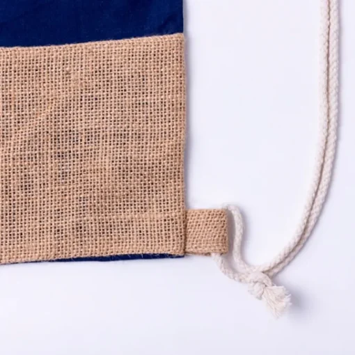 Gift Campaign Zainetto a sacco bicolore in 100% cotone con base in juta 120g/m2> Sacche Personalizzate