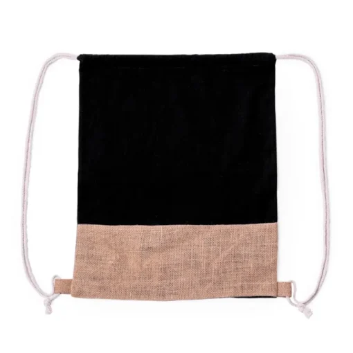 Gift Campaign Zainetto a sacco bicolore in 100% cotone con base in juta 120g/m2> Sacche Personalizzate