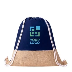 Gift Campaign Zainetto a sacco bicolore in 100% cotone con base in juta 120g/m2></noscript> Sacche Personalizzate