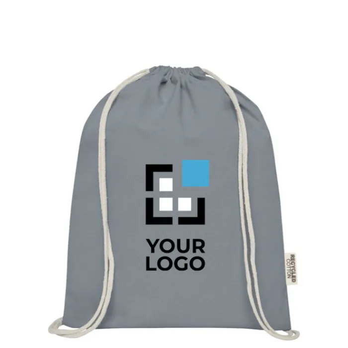Gift Campaign Zainetto con corde in cotone riciclato certificato resistente 140g/m²> Sacche Personalizzate|Shopper In Cotone Personalizzate