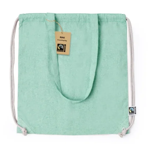 Gift Campaign Zainetto con coulisse e manici lunghi in cotone GRS 140 g/m² Fairtrade> Sacche Personalizzate|Shopper In Cotone Personalizzate