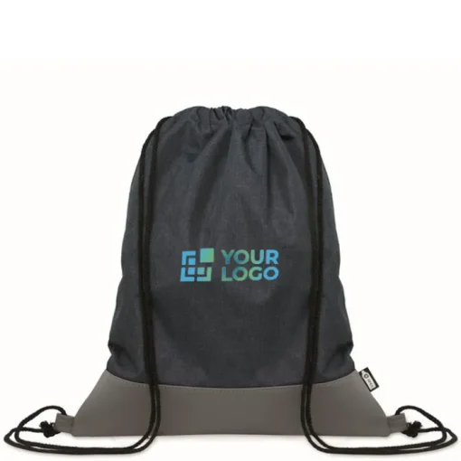 Gift Campaign Zainetto con coulisse in poliestere rPET con dettaglio in PU alla base> Sacche Personalizzate