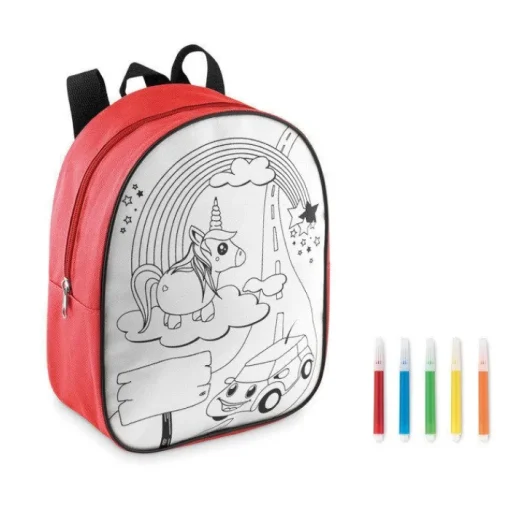 Gift Campaign Zainetto con logo per bambini colorabile con colori inclusi Color Time> Zaini Per Bambini