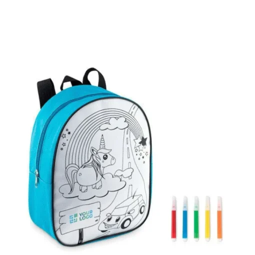 Gift Campaign Zainetto con logo per bambini colorabile con colori inclusi Color Time> Zaini Per Bambini