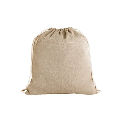 Gift Campaign Zainetto coulisse cotone riciclato con tasca 140 g/m2 Neutral Colors> Sacche Personalizzate