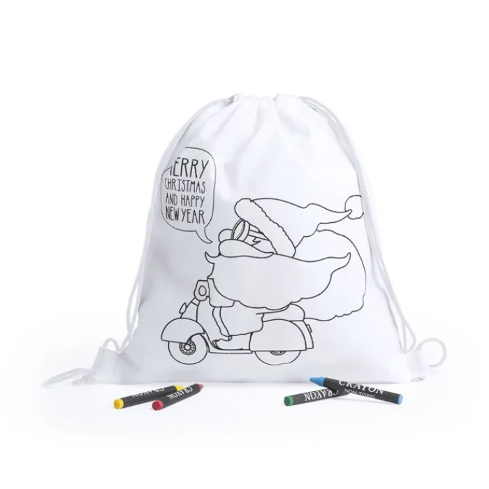 Gift Campaign Zainetto per bambini che si può colorare con scritta Merry Christmas> Gadget Natalizi