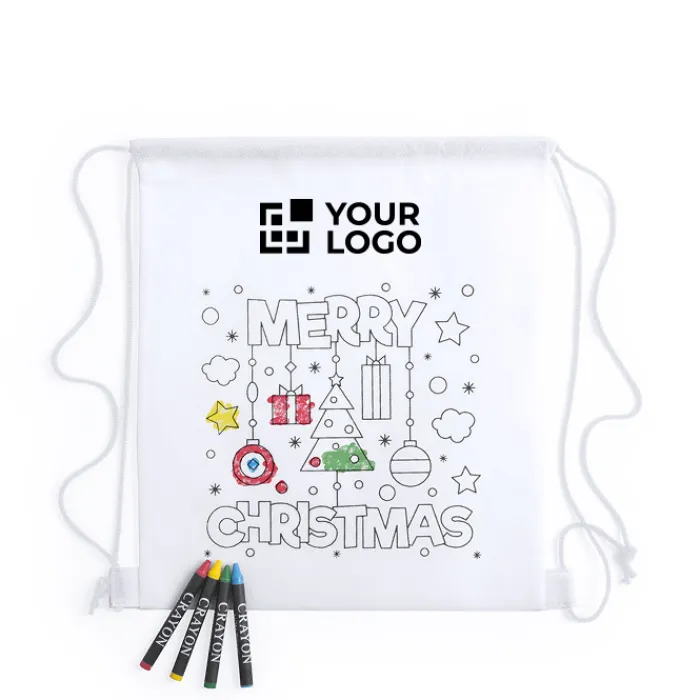 Gift Campaign Zainetto per bambini che si può colorare con scritta Merry Christmas> Gadget Natalizi