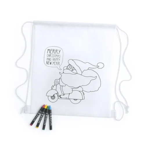 Gift Campaign Zainetto per bambini con disegno da colorare di Santa Claus> Gadget Natalizi