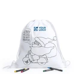 Gift Campaign Zainetto per bambini con disegno da colorare di Santa Claus></noscript> Gadget Natalizi