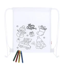 Gift Campaign Zainetto per bambini natalizio da colorare con i 4 pastelli a cera> Gadget Natalizi
