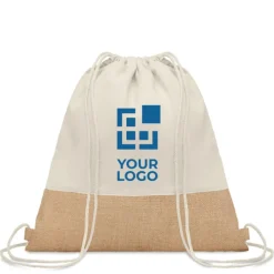 Gift Campaign Zainetto promozionale doppio materiale manici lunghi 160g/m² Natural> Sacche Personalizzate