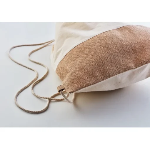 Gift Campaign Zainetto promozionale doppio materiale manici lunghi 160g/m² Natural> Sacche Personalizzate