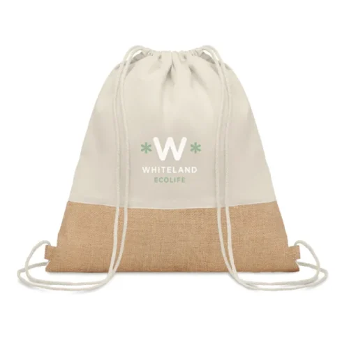 Gift Campaign Zainetto promozionale doppio materiale manici lunghi 160g/m² Natural> Sacche Personalizzate