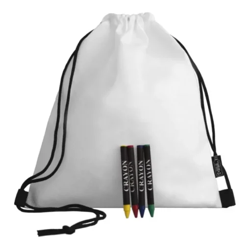 Gift Campaign Zaini per bambini personalizzati in RPET da 80 g/m2 con quattro pastelli a cera> Zaini Per Bambini