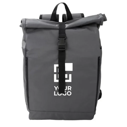 Gift Campaign Zaino aziendale rolltop in rPET 600D con chiusura in velcro e fibbia> Zaini Da Viaggio