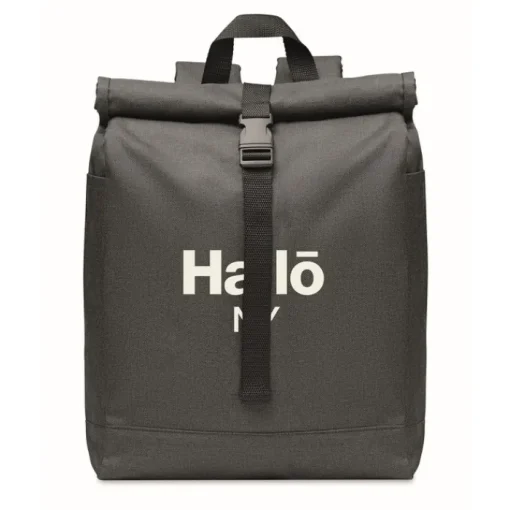 Gift Campaign Zaino da viaggio personalizzato con chiusura rolltop e tasca Roll Top RPET> Zaini Da Viaggio