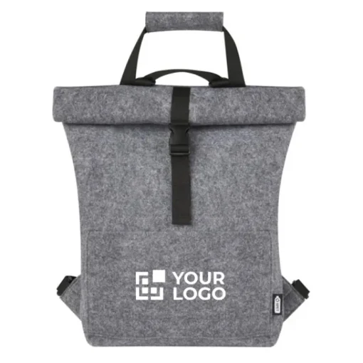 Gift Campaign Zaino multifunzionale roll top in feltro riciclato con logo 13l> Zaini Da Viaggio