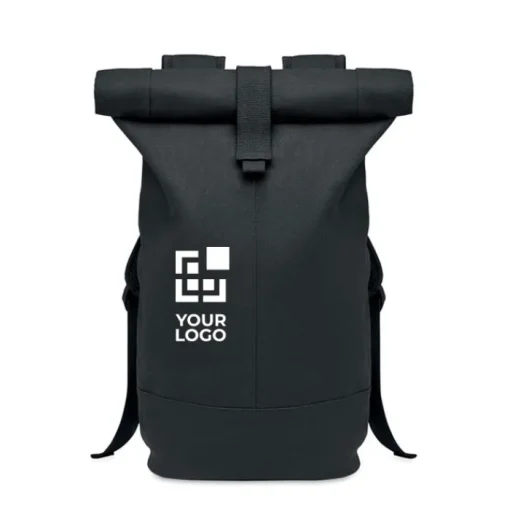 Gift Campaign Zaino promozionale Rolltop chiusura velcro fondo in RPET 340g/m2 Roll> Zaini Da Viaggio