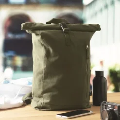 Gift Campaign Zaino roll top in cotone riciclato 390 g/m² con cerniera anteriore></noscript> Zaini Da Viaggio