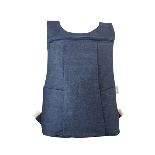 Gift Campaign Zaino sportivo promozionale in denim riciclato doppia tasca 300g/m2> Zaini Da Viaggio